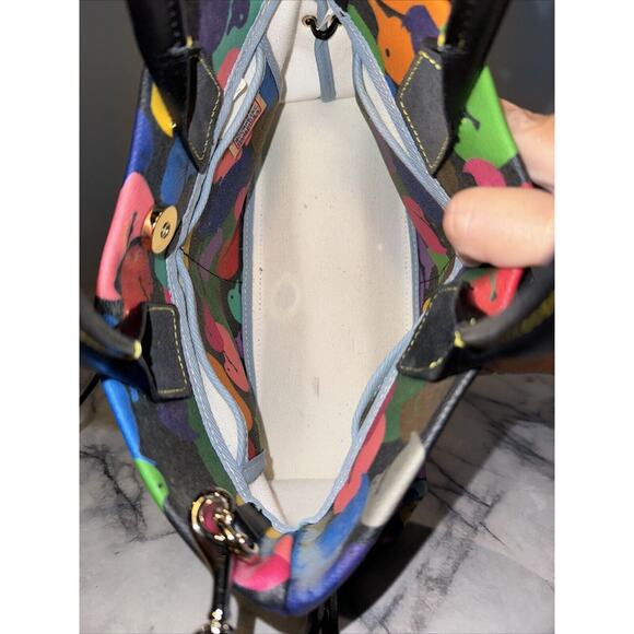 NWOT Vintage Dooney & Bourke Wonder Ducks Black Handbag Satchel Crossbody CLEAN - Picture 8 of 13